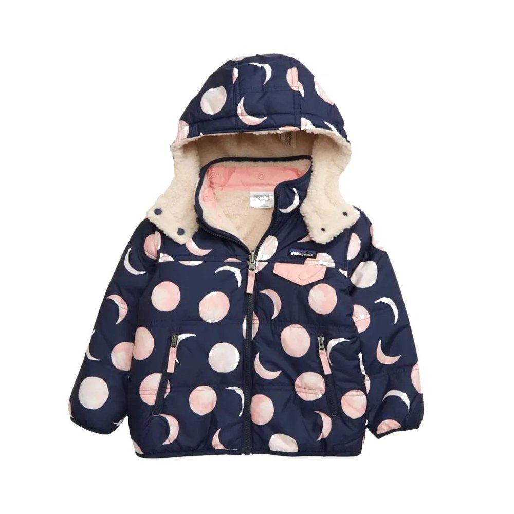 NWOT Patagonia Baby Reversible Tribbles Hoody Navy Many Moons 3T